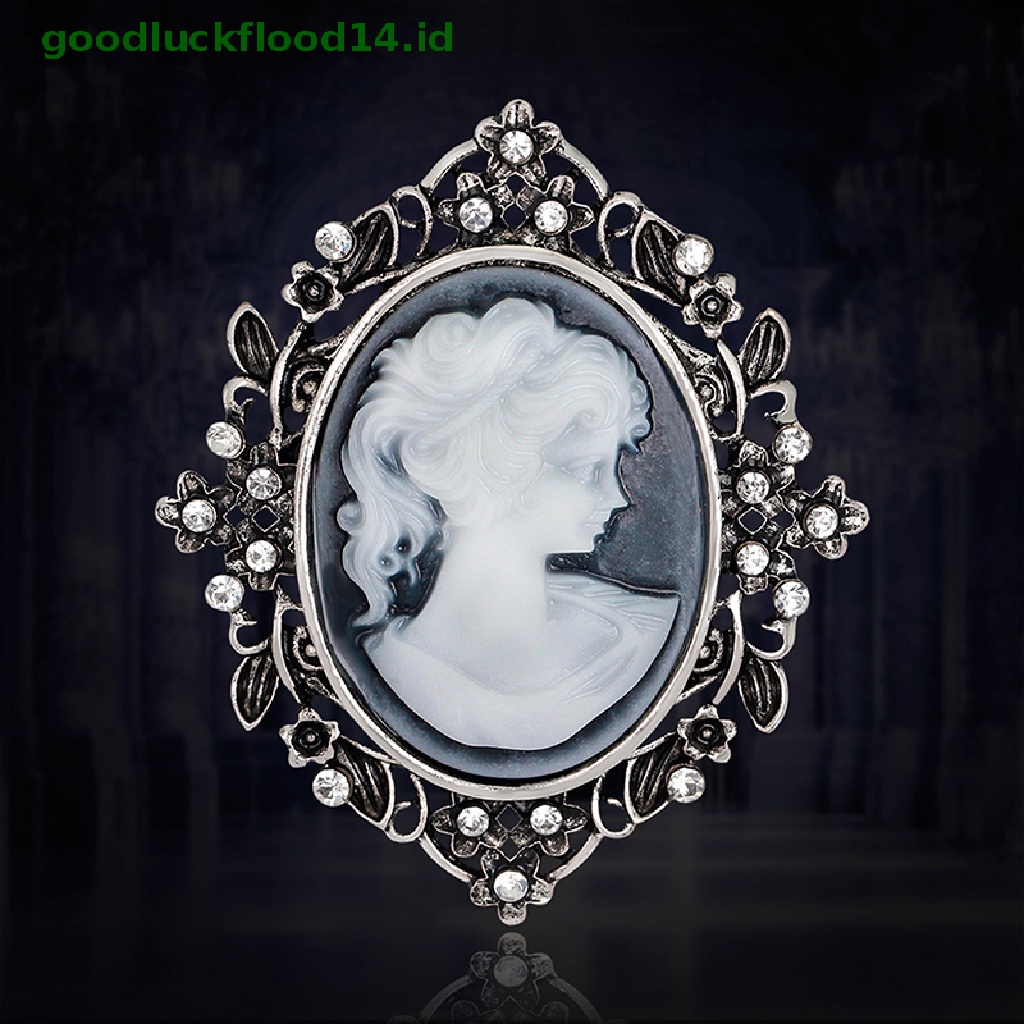 [GOOGFOUR] New Vintage Cameo Victorian Style crystal Pesta Pernikahan Wanita Liontin Bros Pin [TOP]