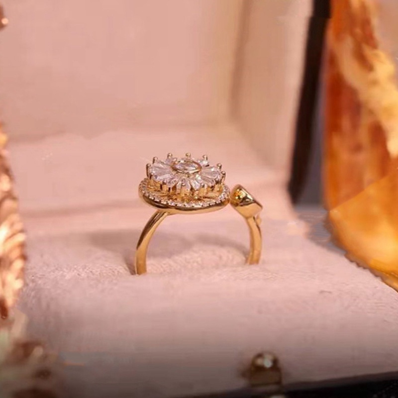 Cincin Berputar Pereda Kecemasan Kristal Emas, Cincin Dekompresi Yang Dapat Disesuaikan