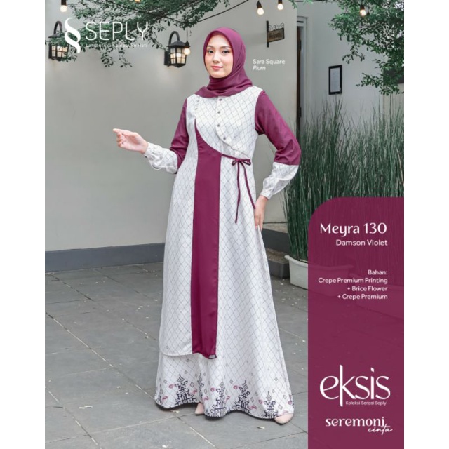 Seply Eksis 193 Damson Violet Meyra 130 Kaseo 163 Selia 117 Kliko 117 Baju Muslim Gamis Sarimbit Keluarga Family Series Lebaran Terbaru Ori 2023