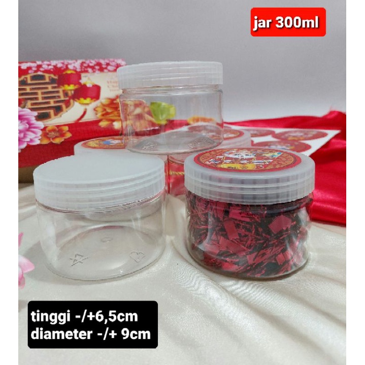 4 pcs toples jar 300ml jar plastik kue kering jar makanan 300ml