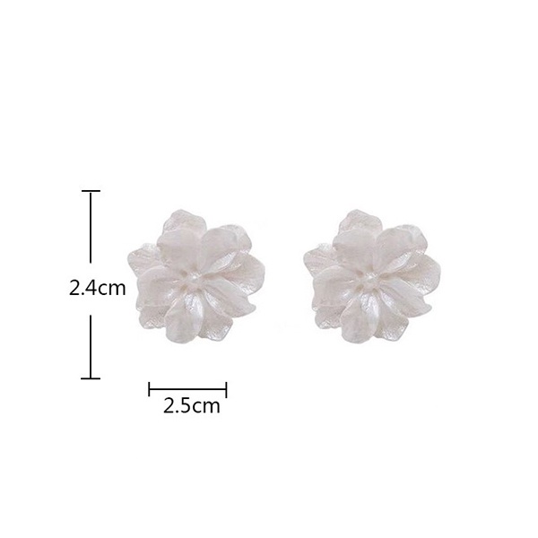 anting bunga akrilik white flower acrylic stud earrings jan313 (2F2) (1D3)