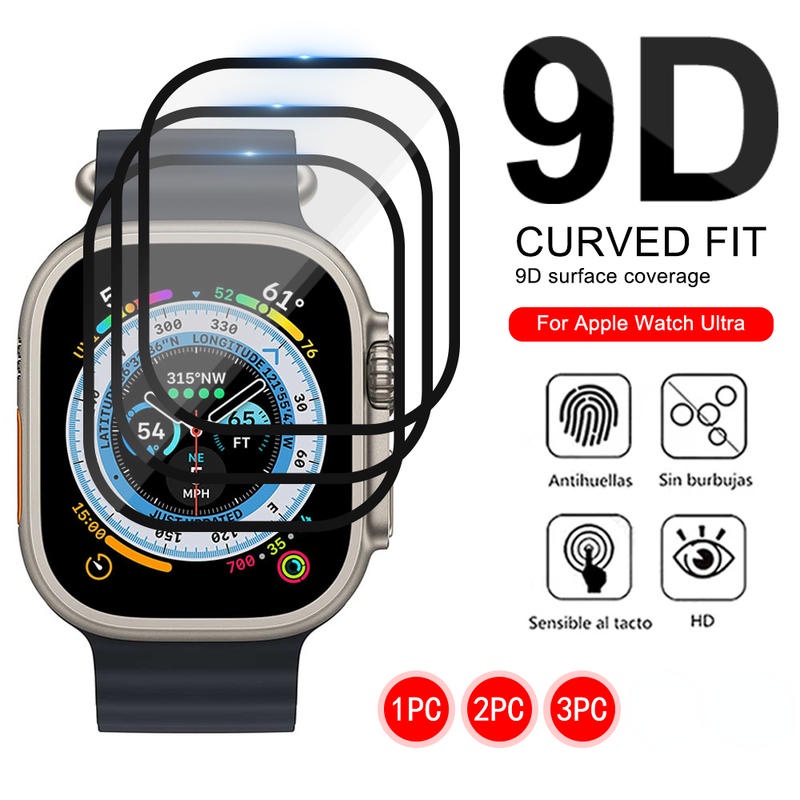 Tempered Glass for Apple Watch Ultra Serie8 7 41mm 45mm 49mm Pelindung Layar Anti Gores Ultra Tipis for Apple Watch Serie6 5 4 3 2 1 SE 2022 44mm 42mm 40mm 38mm