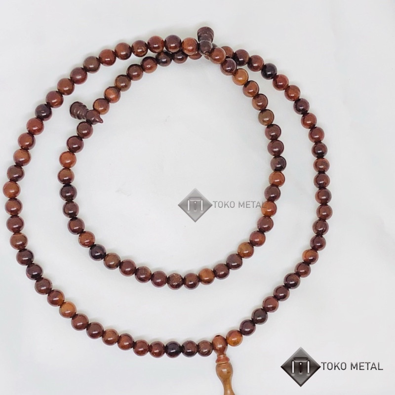 Tasbih Kaokah Asli 99 Butir Warna Coklat 6 Mm [ Toko Metal ]