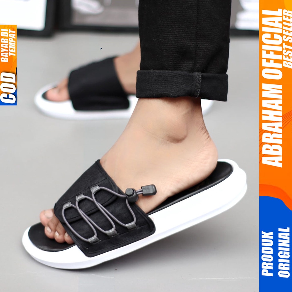 Sandal Slide Slop Pria Sandal Selop Ringan Distro Abraham