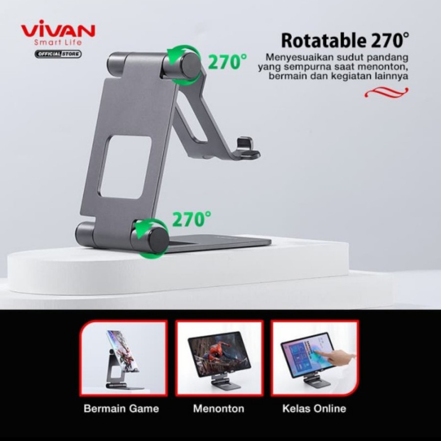 Vivan VH01 Stand Holder Alumunium -stand holder vivan VH01 Foldable