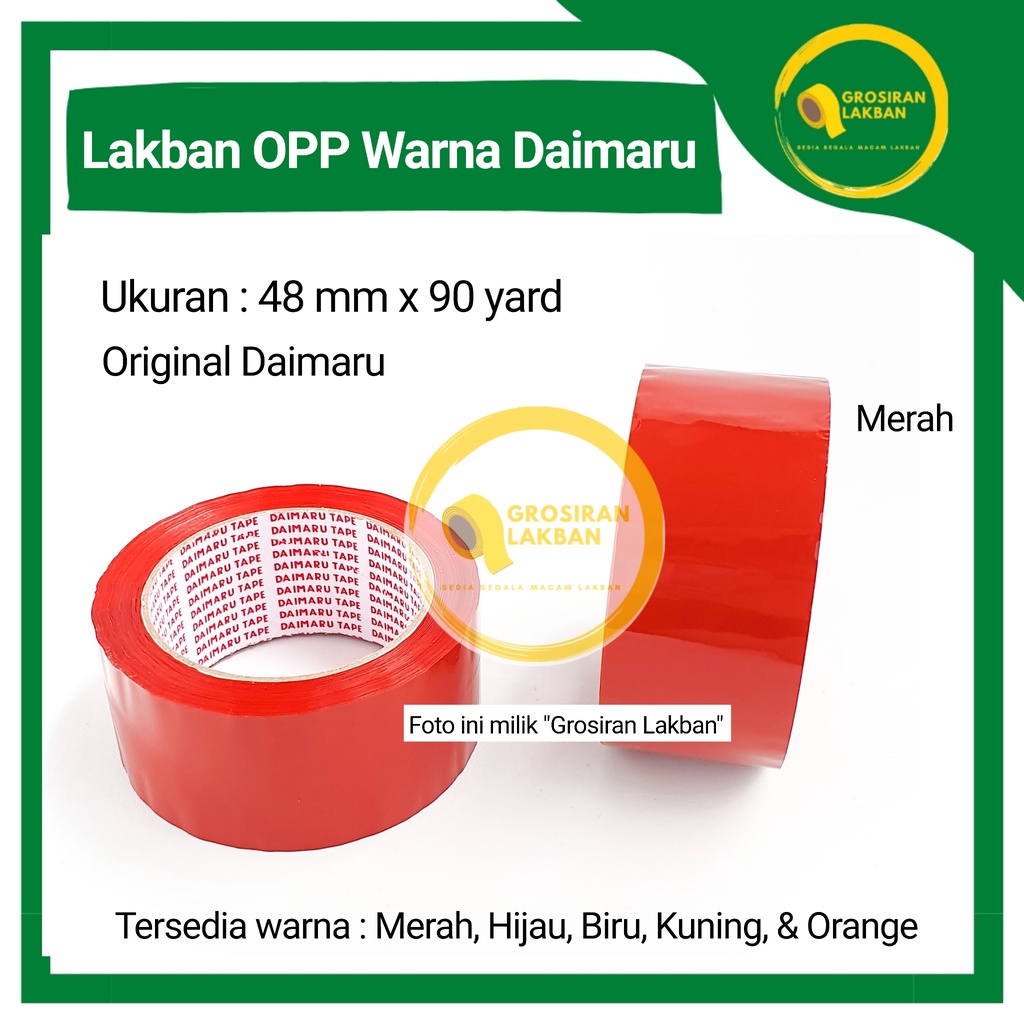 

OPP Tape Warna Merah 2 Inch Daimaru Lakban 48mm x 90y Selotip Isolasi