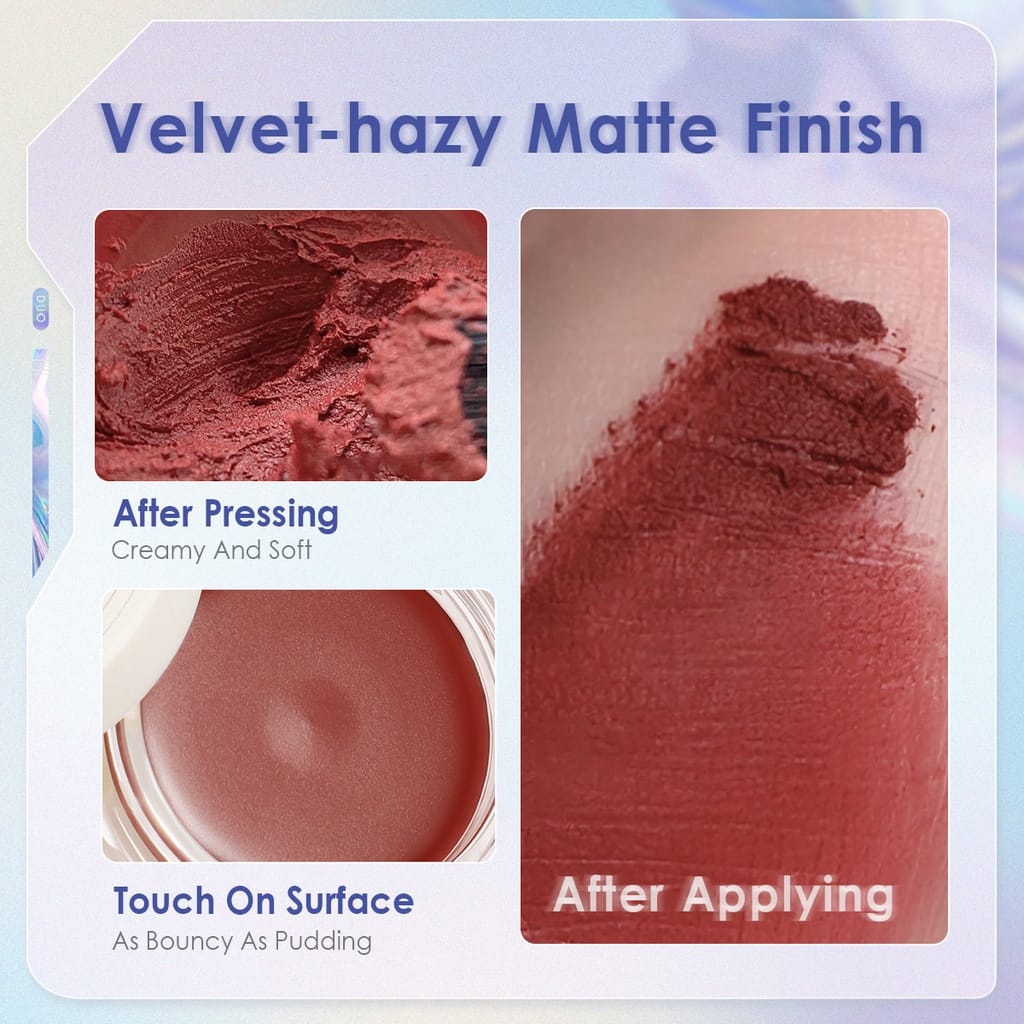 FOCALLURE (FA266) CHEEK DUO  Dual-use Lip Mud Lip clay &amp; Velvet-hazy Matte Blush on-Makeup