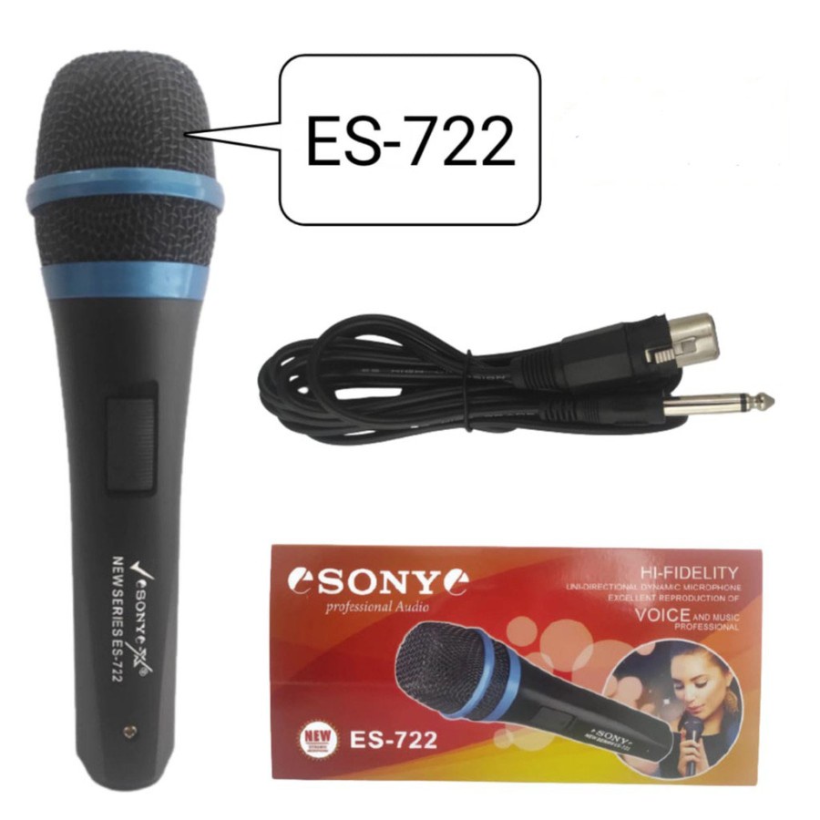 sony microphone es -722 suara mantap -hitam