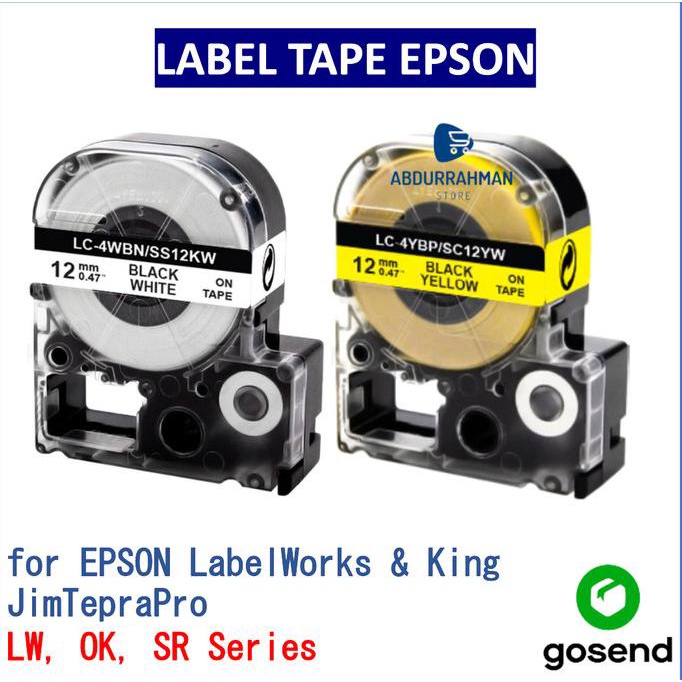 

Label Tape Cartridge Epson Labelworks LW 9mm 12mm lk3wbn lk4wbn Kuning TERMURAH