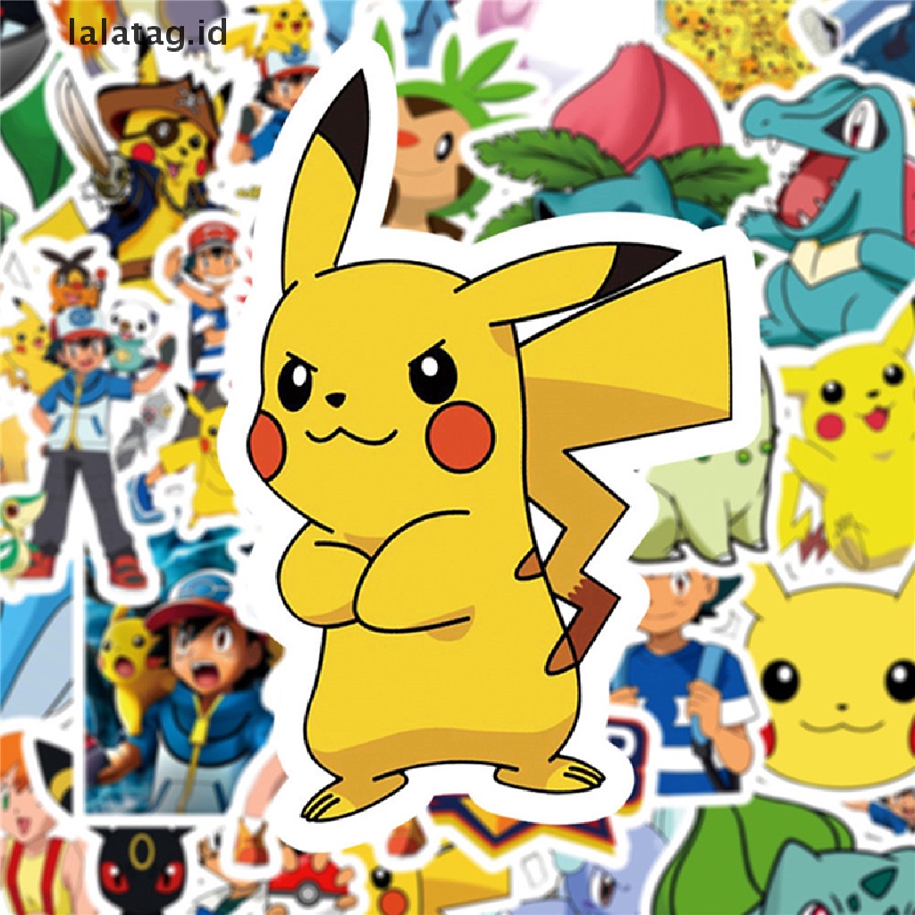 [lalatag] 50pcs Stiker Doodle Pokemon Lucu Kartun Tahan Air Stiker Koper Laptop [ID]