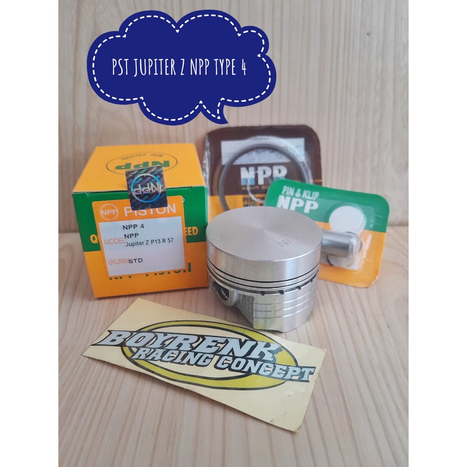 PISTON KIT CUSTOM JUPITER Z NPP TYPE 4 57 - 58 - BOYRENK SURABAYA