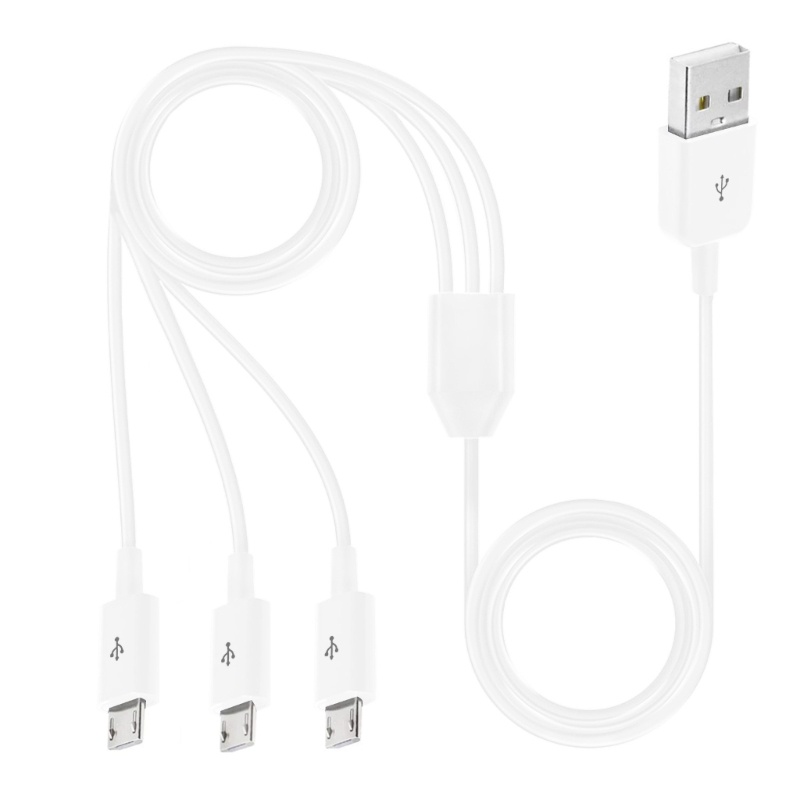 Zzz Kabel Spliter USB Mikro 3in1 Micro USB Charging Cord Kabel Adaptor Sinkronisasi Data Fleksibel 3-in-1 Multi-Fungsi Ca