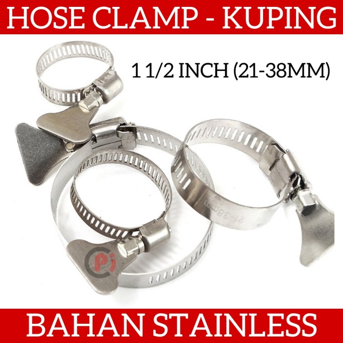 Hose Clamp Klem Selang Ukuran 1 1/2 inch 1.5 Inci Model Kuping SS