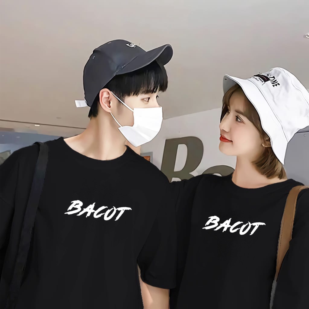 Baju Kaos Distro Bacot Couple Pria Wanita Lengan Pendek Bahan Katun Combed Premium Size M L XL XXL /