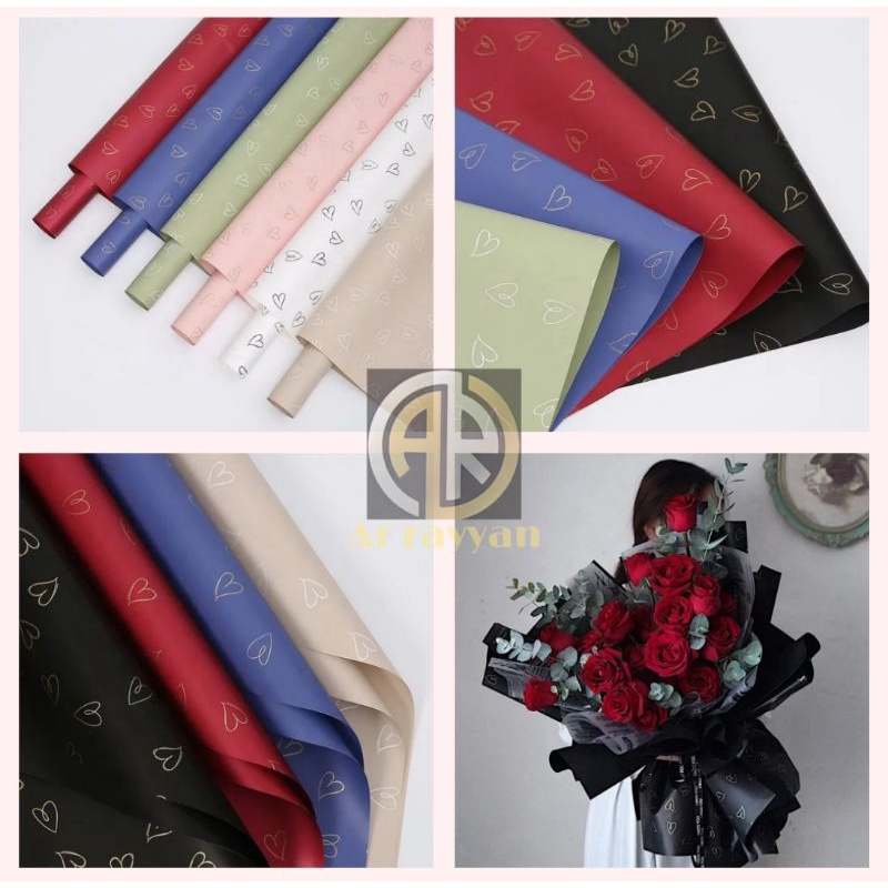 

(ecer) FLOWER WRAPPING LOVE CELLOPHANE HEART VALENTINE KERTAS BUKET BUNGA