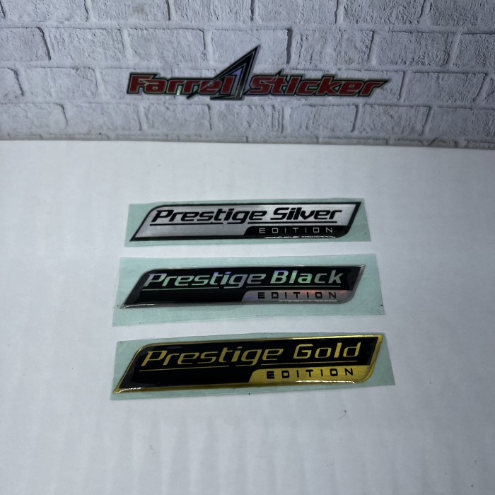 Sticker Emblem Stiker 3d PRESTIGE BLACK Edition Timbul - Gold