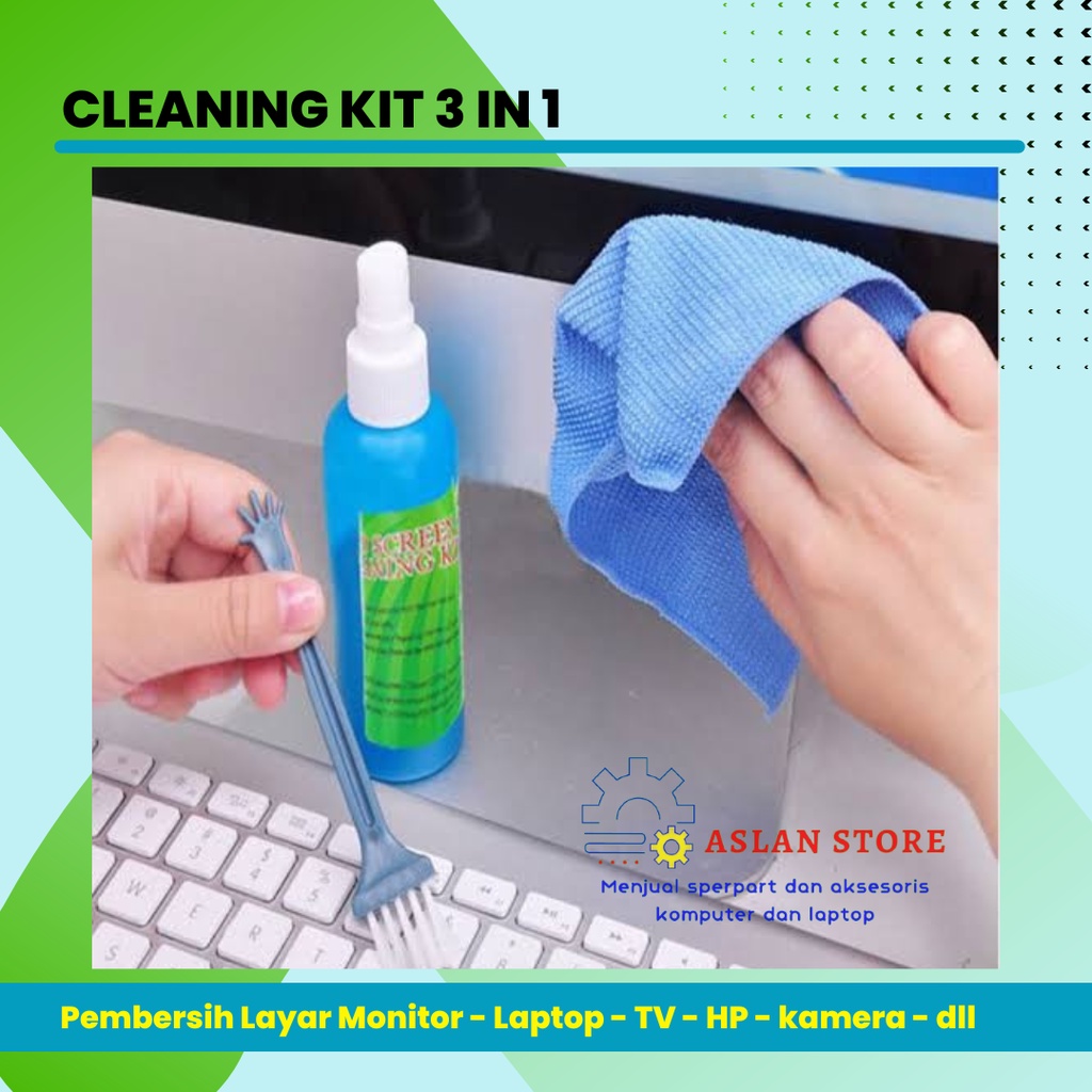 Cairan Spray Pembersih Layar Komputer,Tv,Laptop LCD Screen Cleaner Cleaning Kit