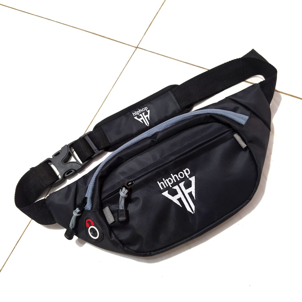 Waistbag pria gaul hiphop.zr bahan longcham 2sleting