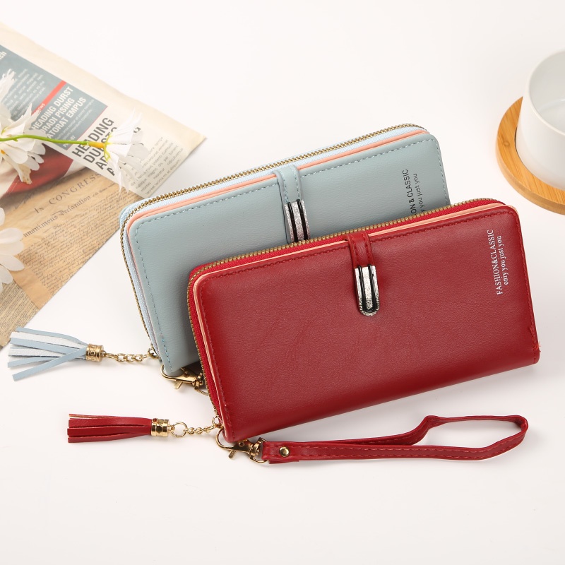 Dompet Panjang Resleting Wanita Kasual Korean Style Zipper Wallet Dompet Clutch Fashion Wanita Azgalery D86