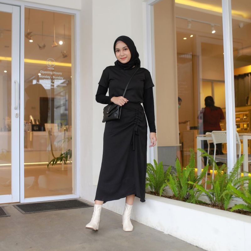 Rok Serut Crinkle airflow | Rok Serut Casual [ BAHAN PREMIUM]