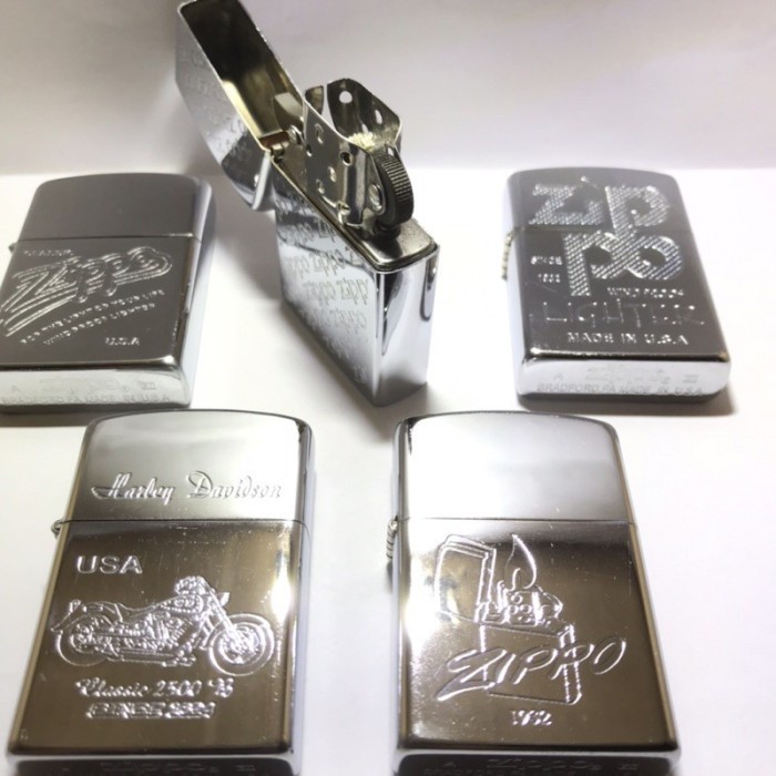 Zippo Motif 2x Denting Zippo Motif Silver Korek Unik&amp; Antik