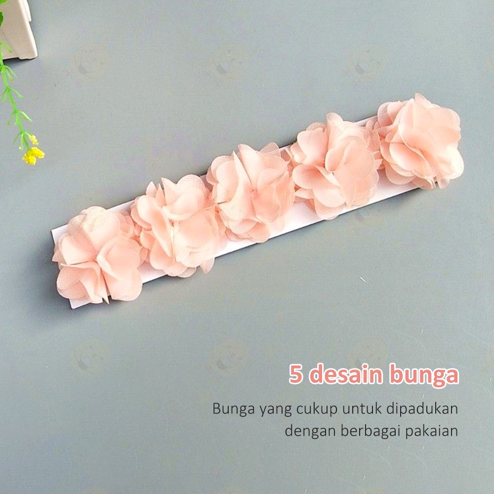 Lacoo Bandana bayi perempuan bunga Bando bayi cewek bahan renda elastis Baby headband 0-3 tahun