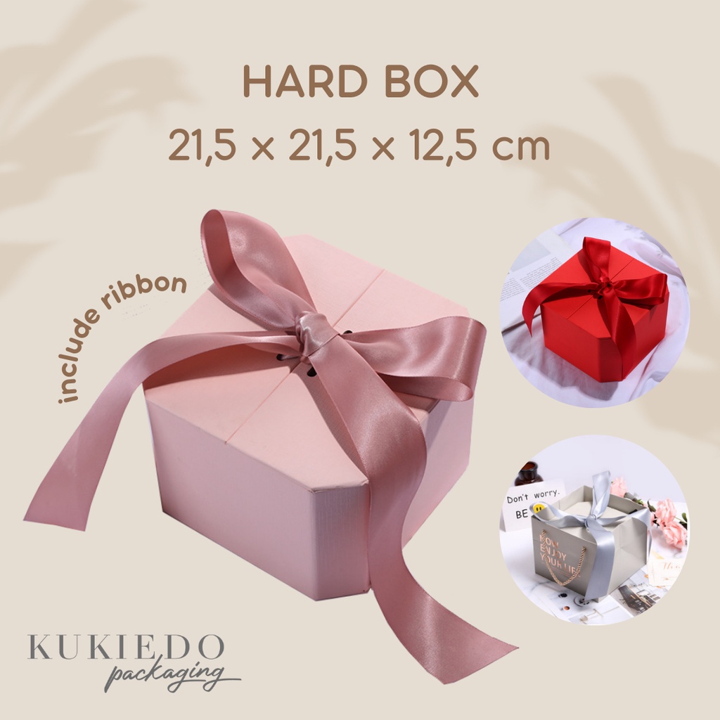

Hard Box 21,5 x 21,5 x 12,5 cm | Kardus Kotak Keras Pink (Merah Muda), Red (Merah), Abu-Abu (Grey) | Packaging Kue Tart, Cake, Pudding, Lamaran, Nikahan, Serbaguna, Hampers, Snack, Souvenir, Bungkus Kado, Kotak Kado | Hardbox