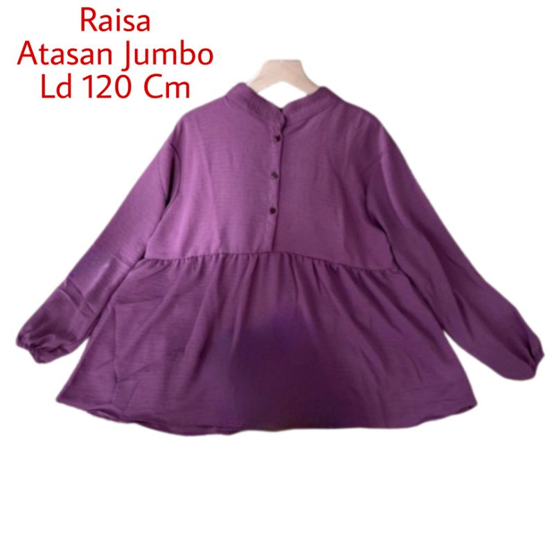 Atasan Blouse Raisa Jumbo Ld 120 cm Viral Lengan 3/4 Karet 4 Kancing Depan Hidup Bahan Moscrepe Busui dan Bumil . Atasan Baju Wanita Oversize Blus Wanita Dewasa Big Size Terbaru 2023 Kekinian