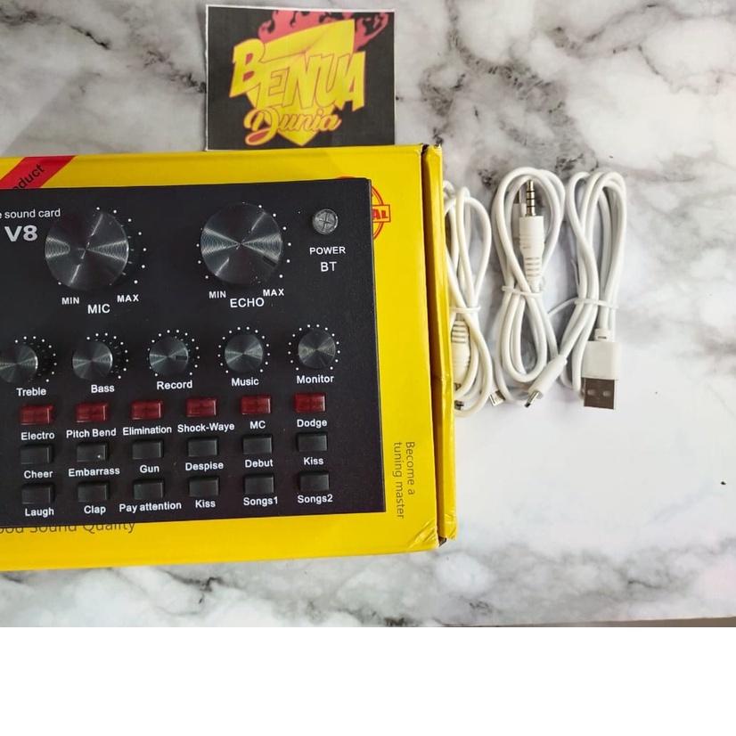 ✩ SOUNDCARD V8 MIXER BLUETOOTH SOUNDCARD V8 USB EXTERNAL - BENUA DUNIA ✾