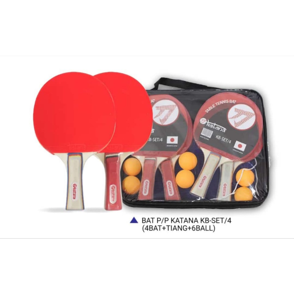 Paket bet blade tenis meja tiang net dan bola pingpong katana free bag
