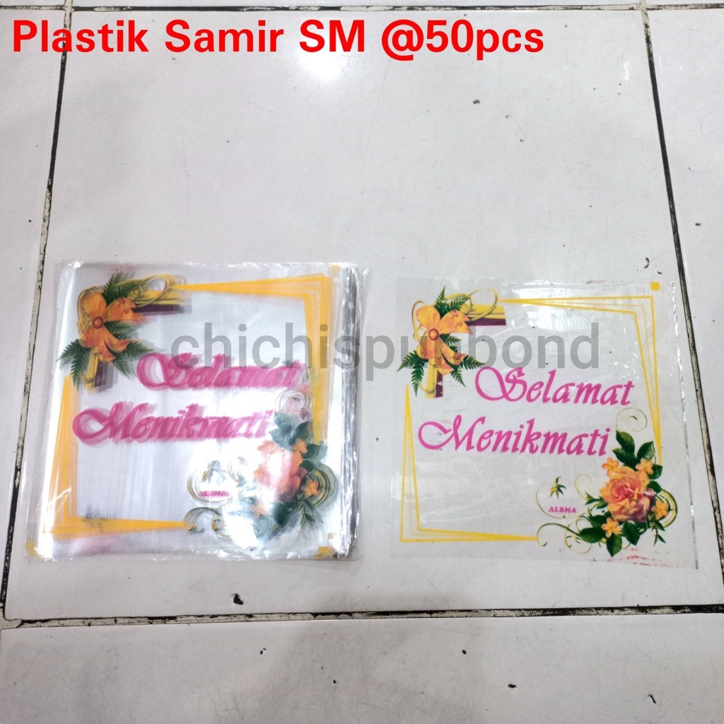 Plastik samir bening selamat menikmati 18x18 plastik samir kotak penutup nasi