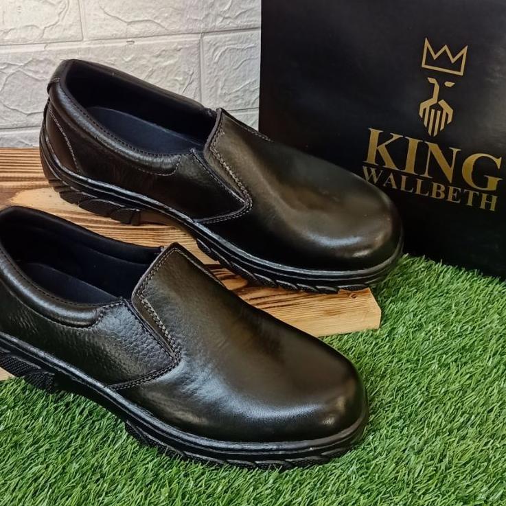 Trx9f9Et SEPATU SAFETY BOOTH KING WALLBETH slip on 100% KULIT ASLI home industri Cibaduyut Bandung g