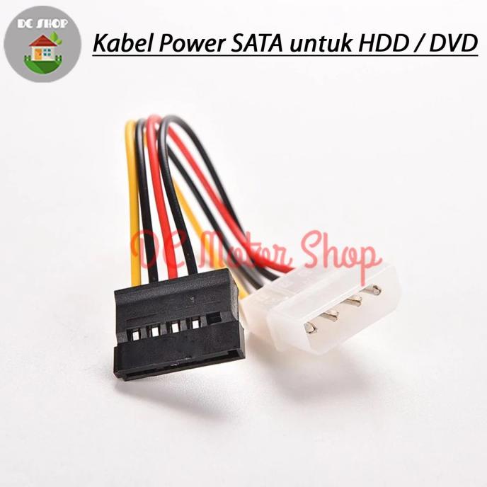 Kabel Power Molex 4pin Male to Sata 15pin Female konverter Converter dc-motor90 Segera Beli
