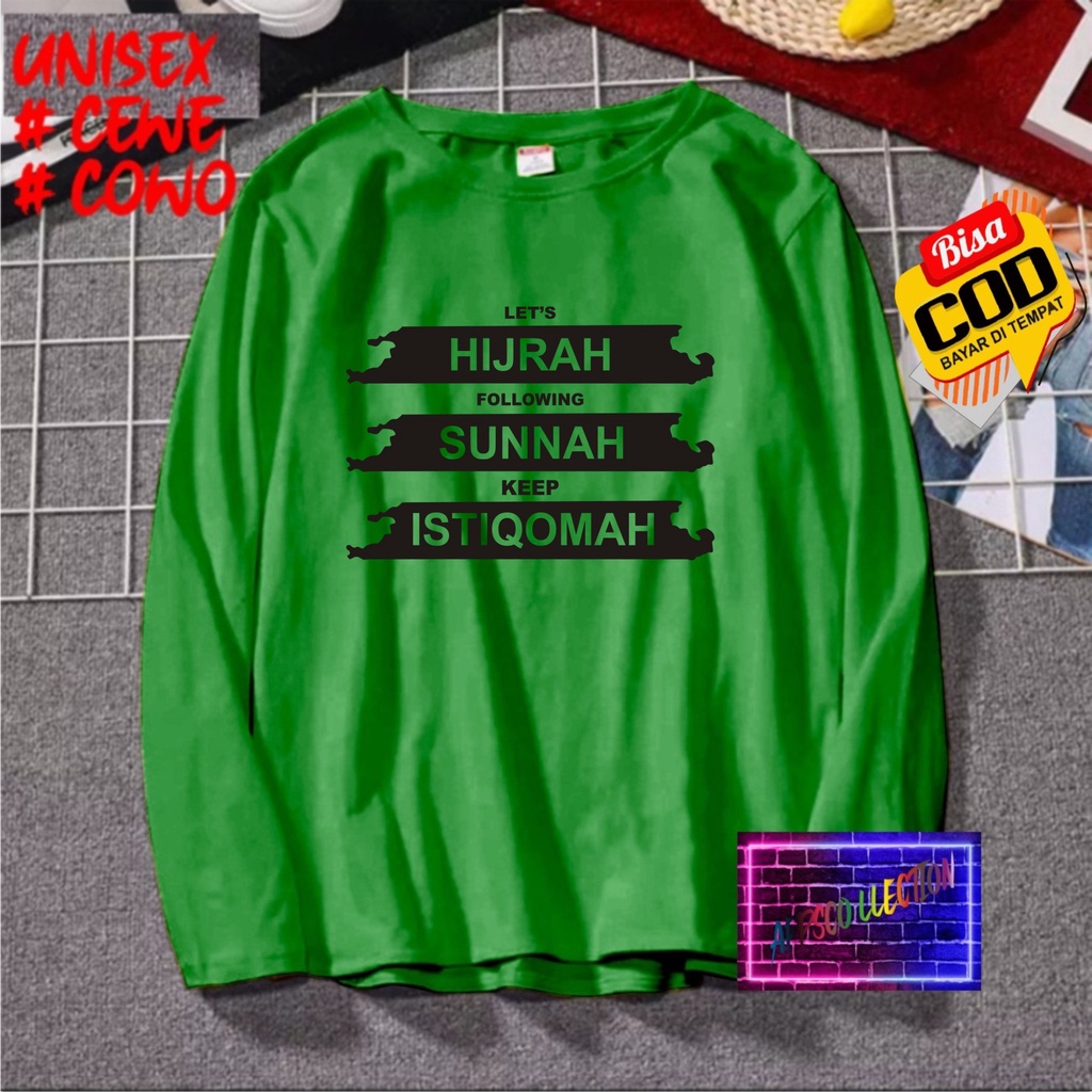 Cod Gratis Ongkir/Kaos LETS HIJRAH SUNNAH ISTIQOMAH/Kaos Santri SantriwatiKaos Pria Pesantren/Kaos Murah/Pakaian Pria  Pakaian Wanita Islam Dakwahl/Best Seller