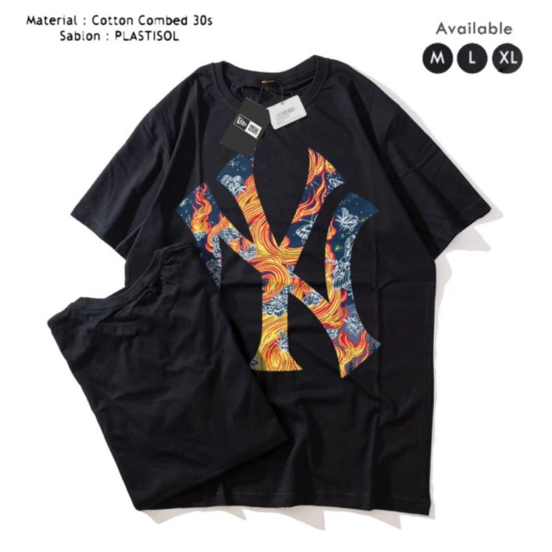Kaos Tshirt MLB Abstract Fulltag Label Pria Wanita