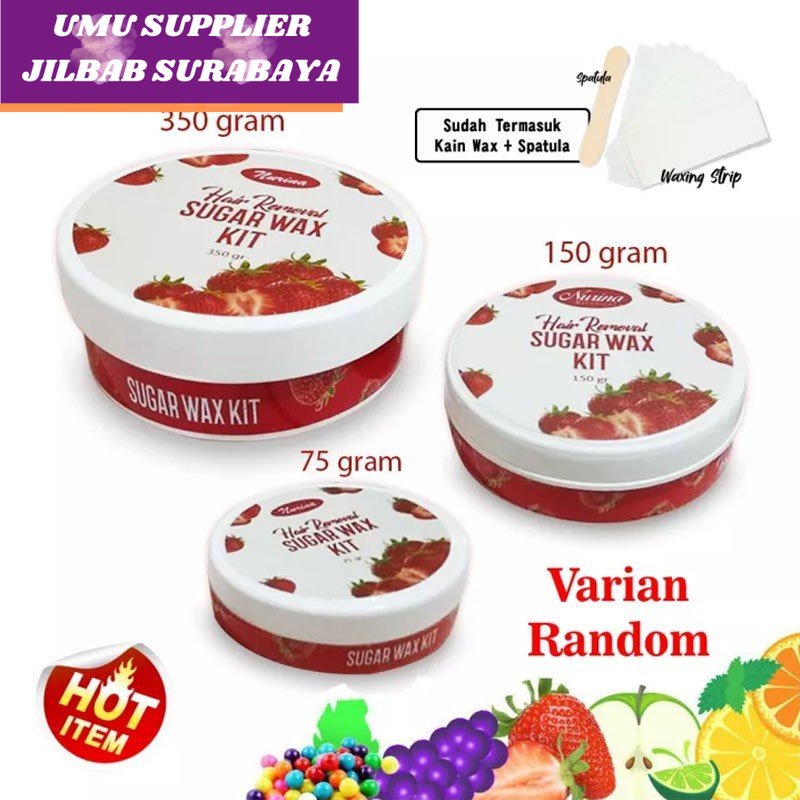 (UMU SUPPLIER) NURINA 350 GR Sugar Wax Waxing Kit Mencabut Menghilangkan Bulu Rambut Ketiak Tangan Kaki RANDOM