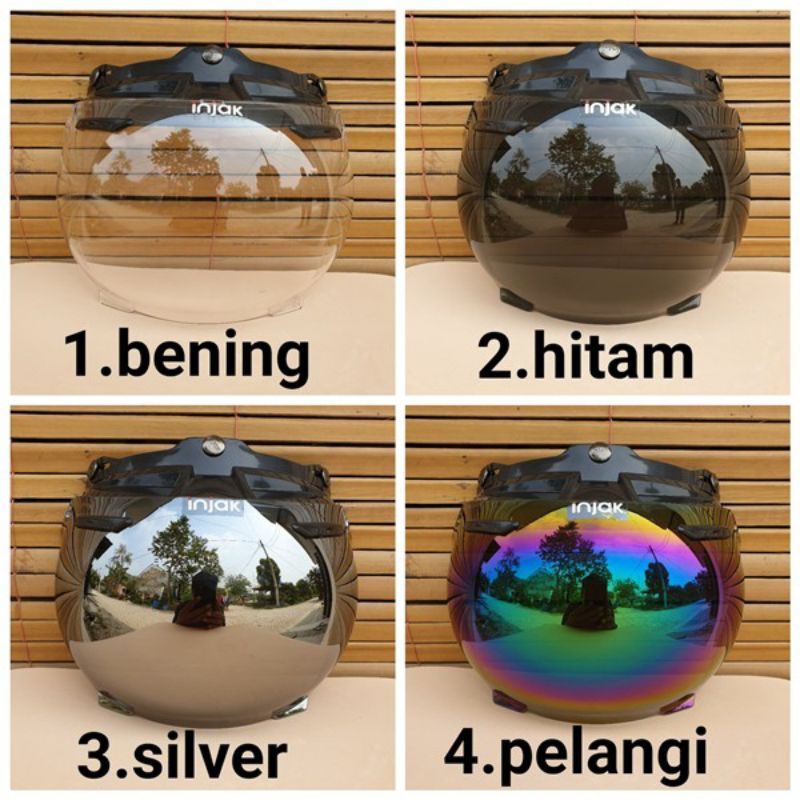 KACA BOGO Helm Retro Cembung Visor helm kaca helm Visor Bogo retro injak