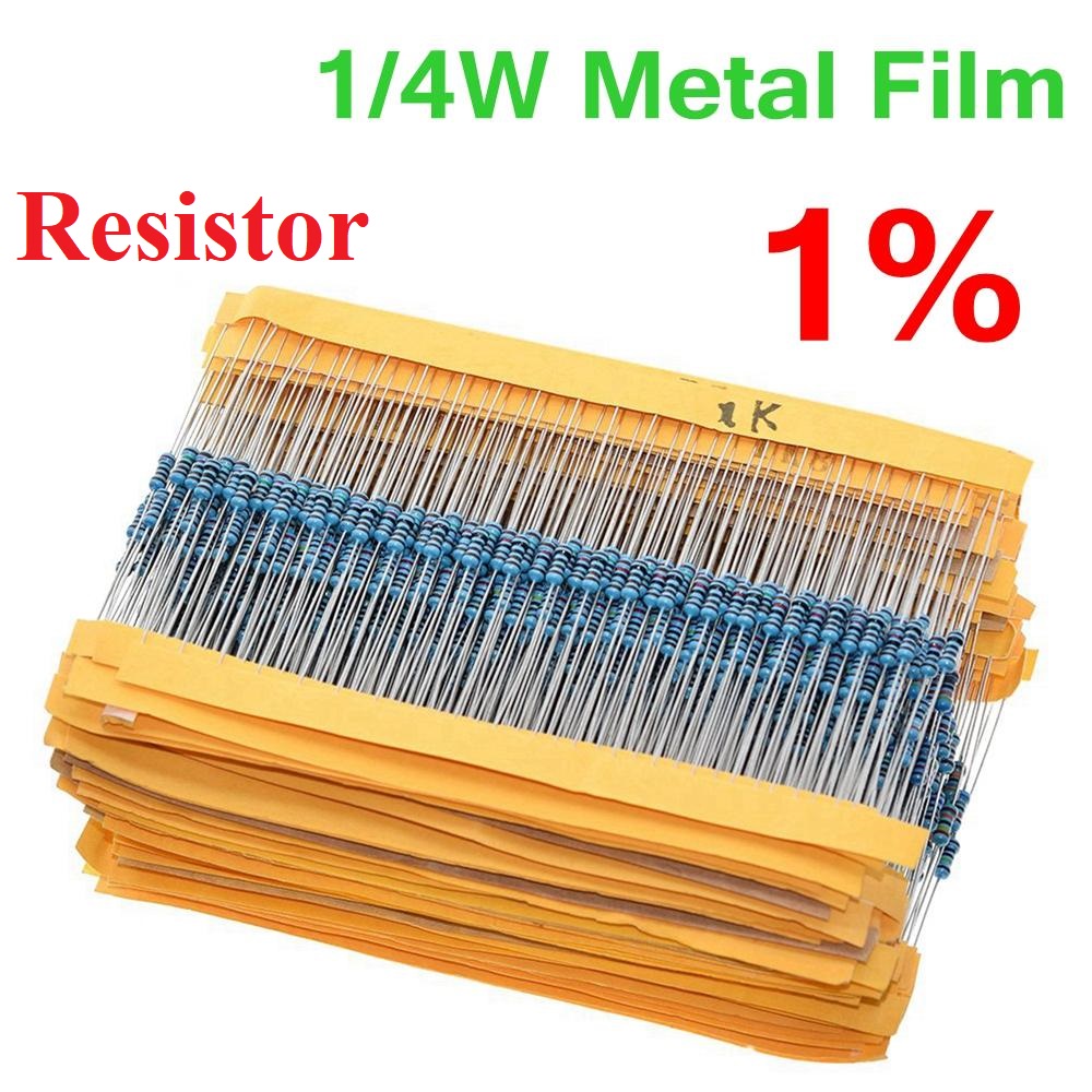 RESISTOR 1/4 0,25 1/4W 0,25W W WATT toleransi 1 % METAL Carbon FILM 100 220 330 510 470 1K 2K2 4K7 5K1 10K 12K 15K 20K 22K 33K 47K 51K 100K