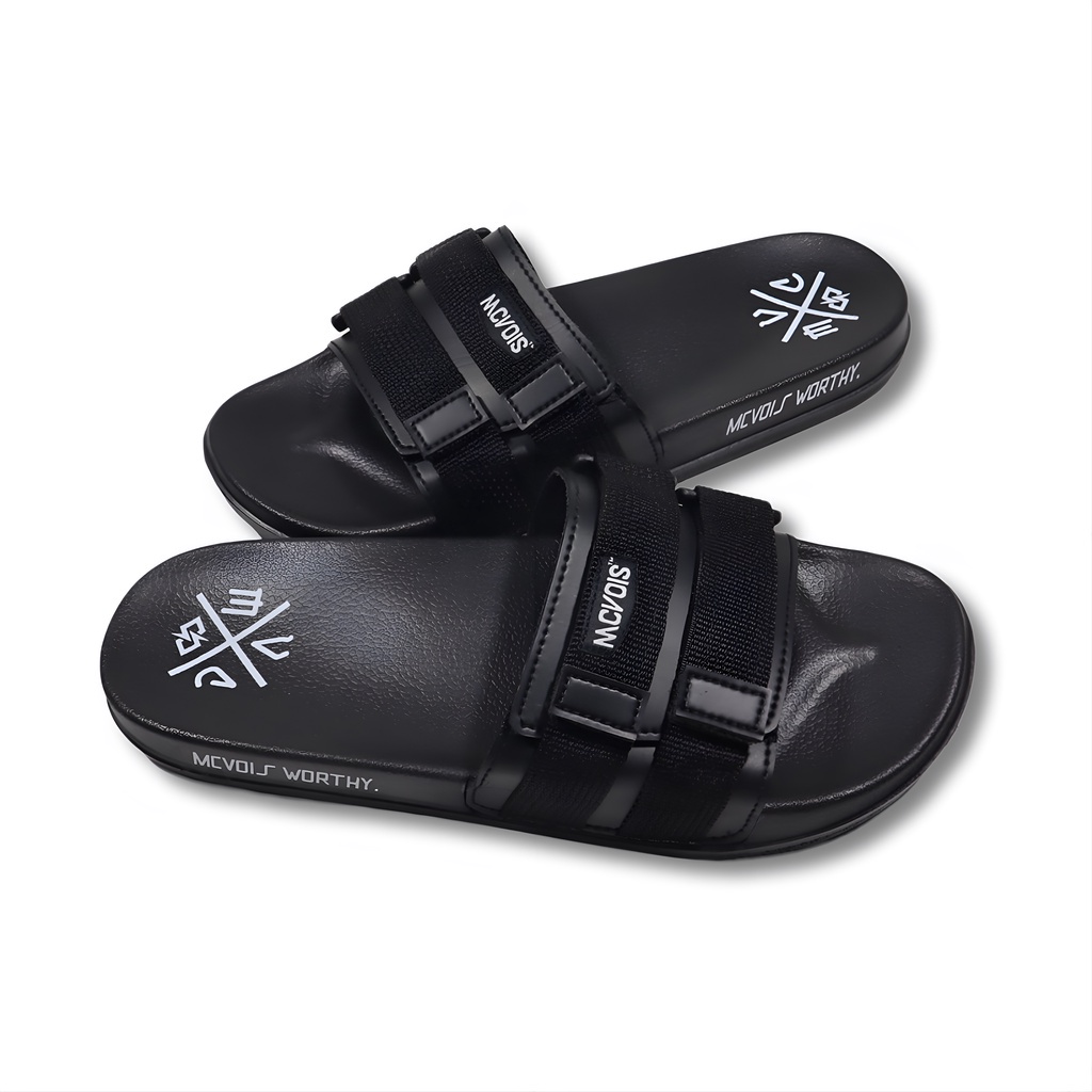 Mcvois Sandal Pria Slide Logo Sandal Slip On Anti Slip