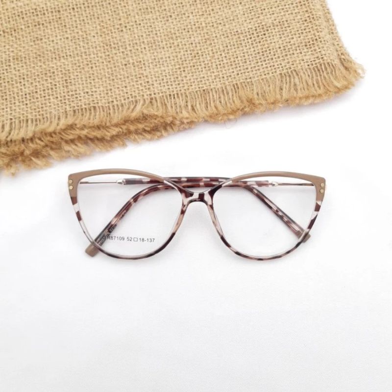 JELITA EYEWEAR▪︎Frame Kacamata Cat Eye Dior TR87109 Lensa Plus/Minus/Cyl Anti Radiasi Supersin Bluer