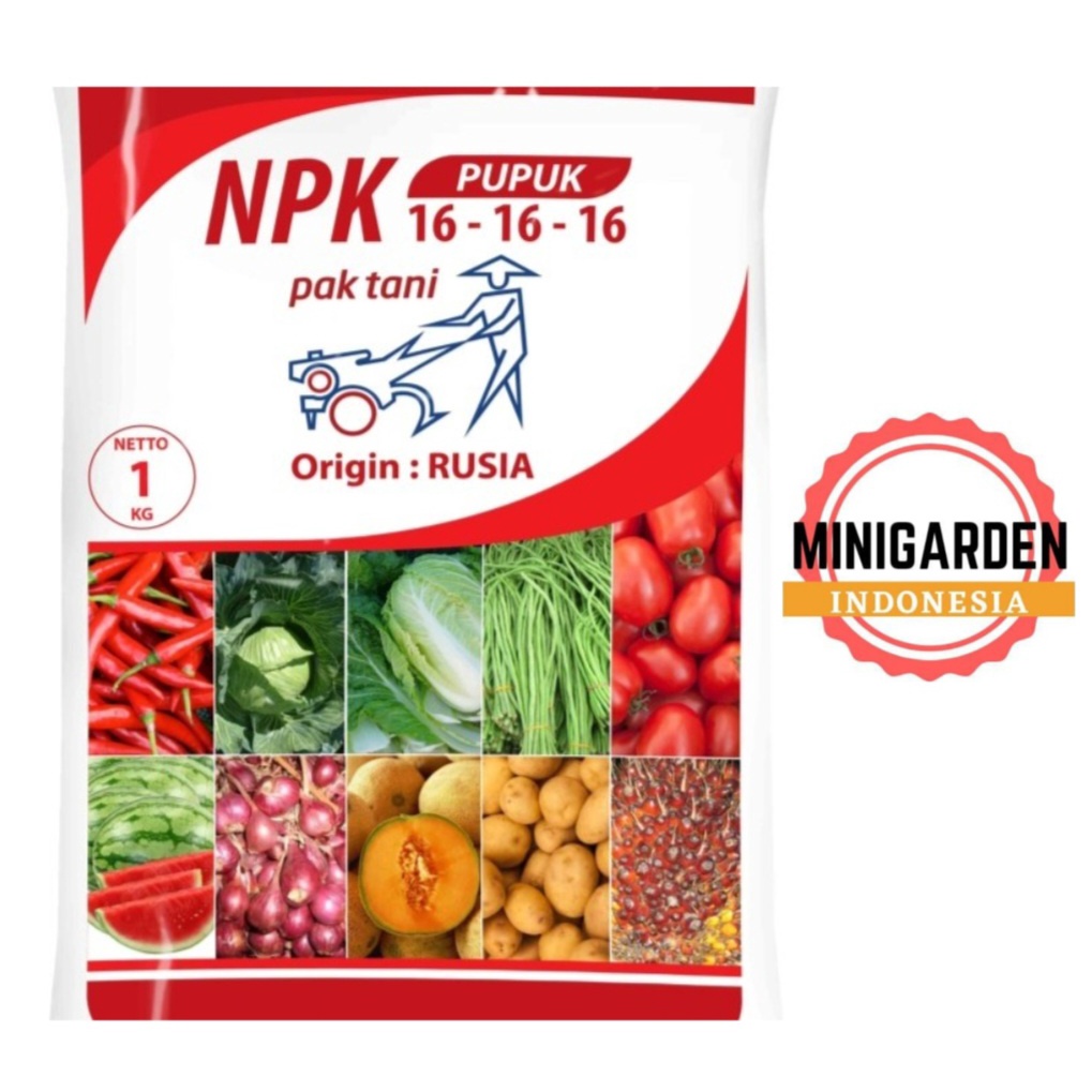 PUPUK NPK MERAH 1KG PACK ASLI npk 16 16 16 PAK TANI pupuk seimbang