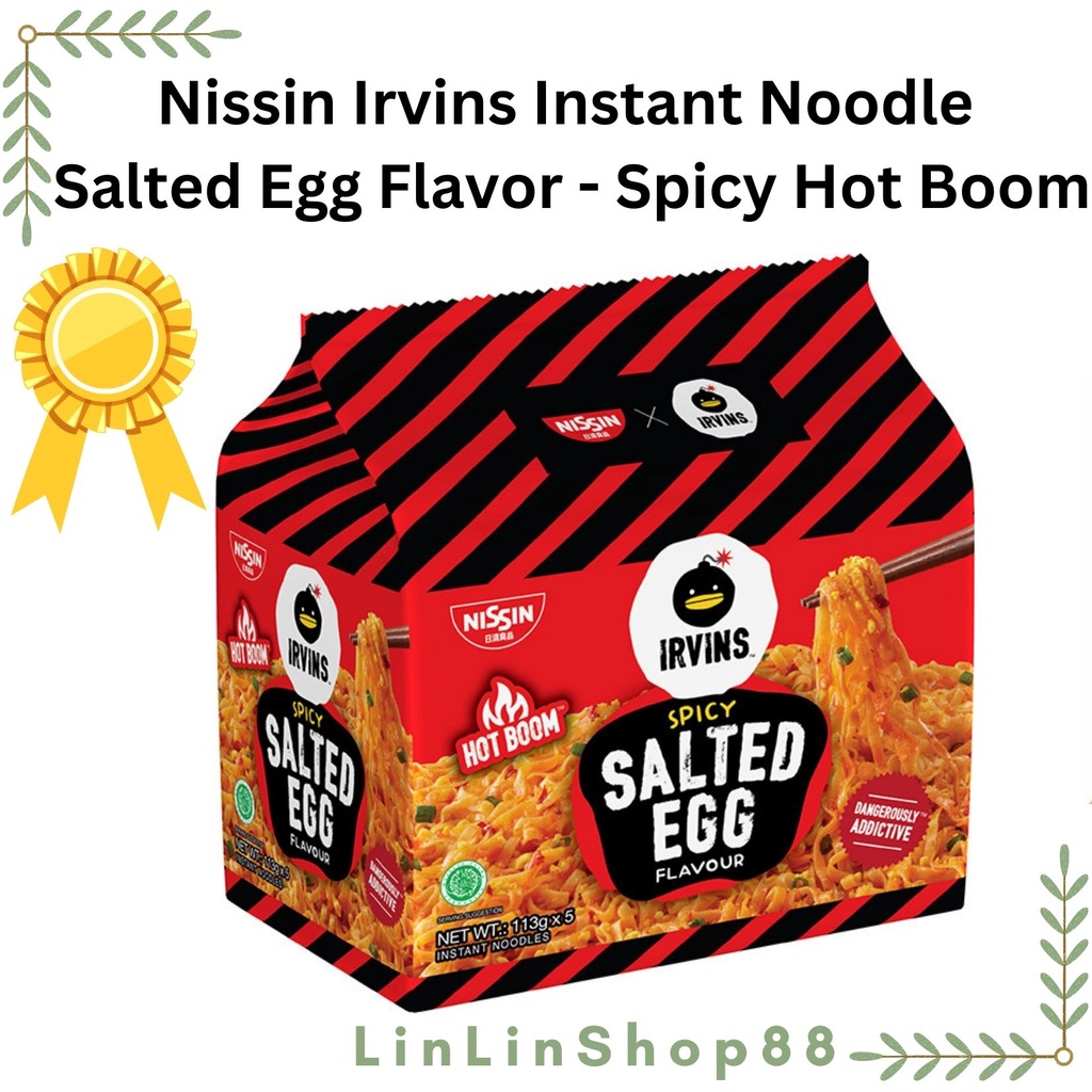 Nissin Irvins Instant Noodle Salted Egg Flavor - Spicy Hot Boom