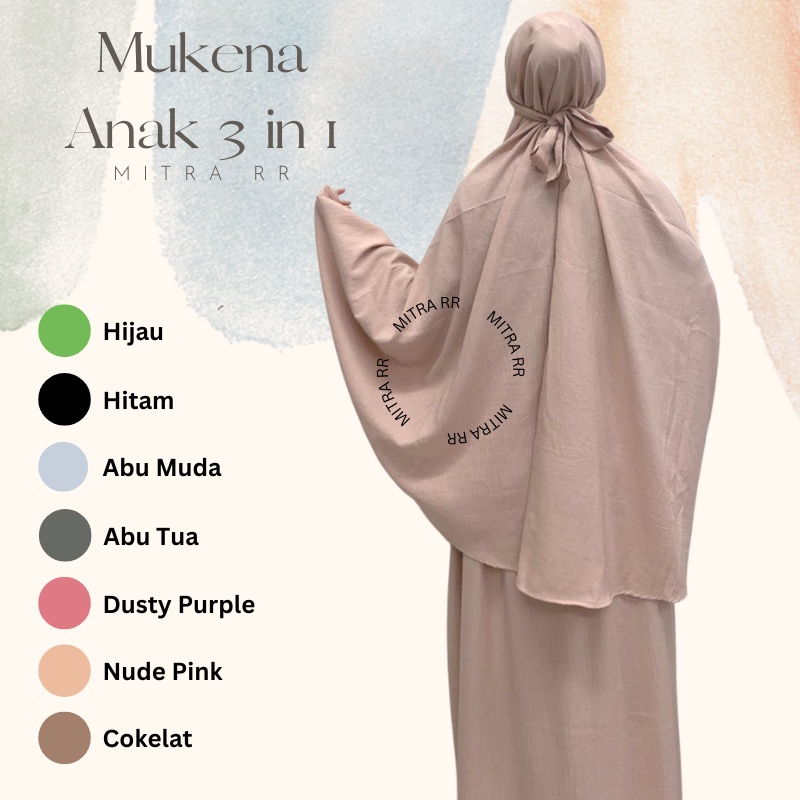 Mukena Anak French 3in1 Crinkle/ Mukena Anak SMP-SMA / Mukena Remaja Tanggung Terbaru 2023 / Mukena Lesty