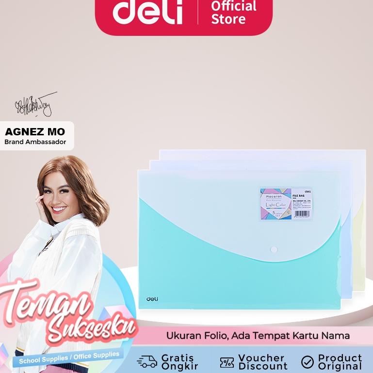 

[KODE PRODUK GSYWM4260] Deli File Bag Tempat file Sistem pembuka & penutup yang mudah warna cerah E5506