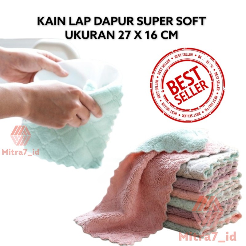 Kain Lap Piring Dapur Super Soft Bahan Coral Fleece - kain Lap Piring - Kain Lap Soft