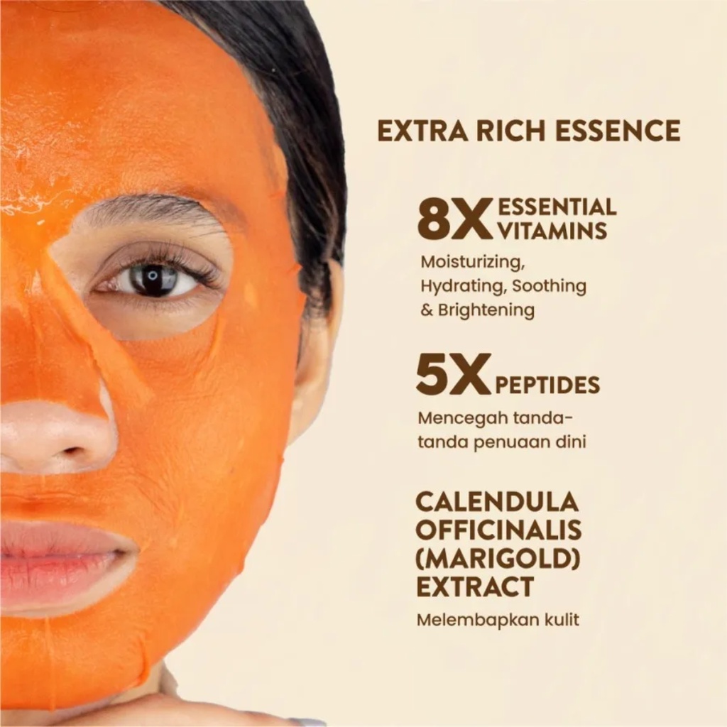 NPURE MARIGOLD FACE ESSENCE SHEET MASK 28GR