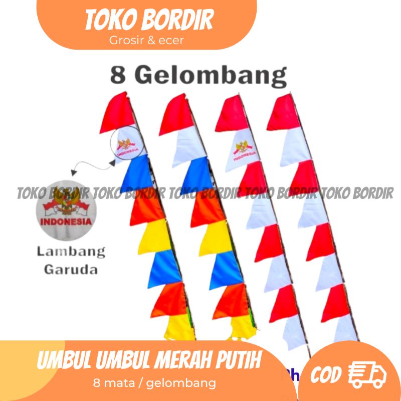 Umbul umbul merah putih / bendera umbul umbul merah putih 8 gelombang