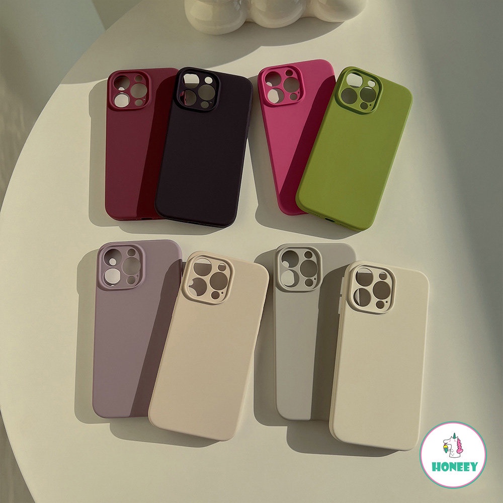 IPHONE Macaron Case Ponsel Silikon Cair Kompatibel Untuk Iphone14 13 12 11 Pro Max 14 Pro Max Shockproof Matte Liquid Silicone Lembut TPU Back Phone Cover