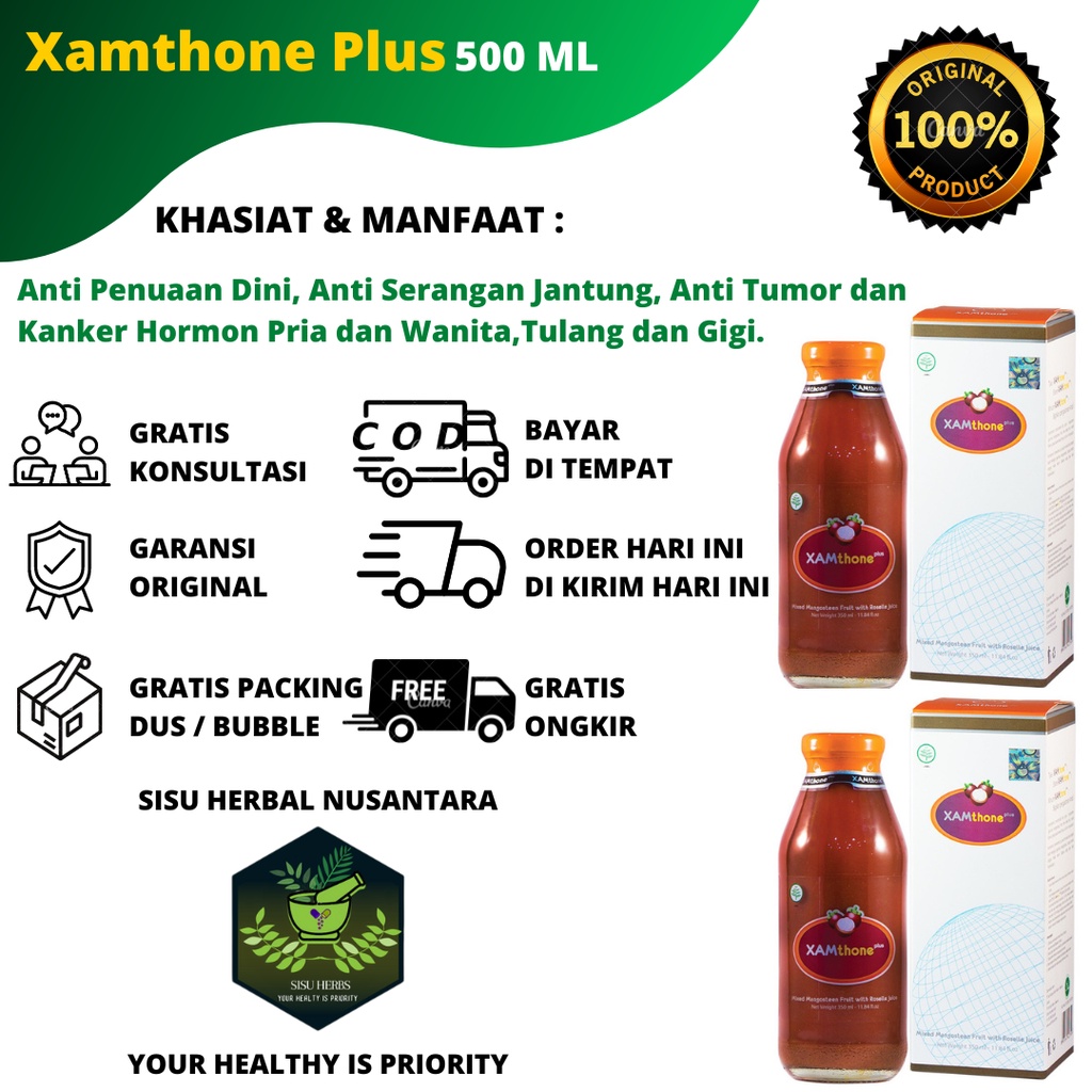 Xamthone plus original jus kulit manggis 500ml