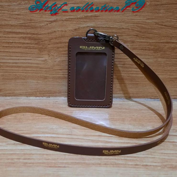 

ジ Tempat Id Card BUMN Kulit Holder Id Card Kulit BUMN Kalung Recomend